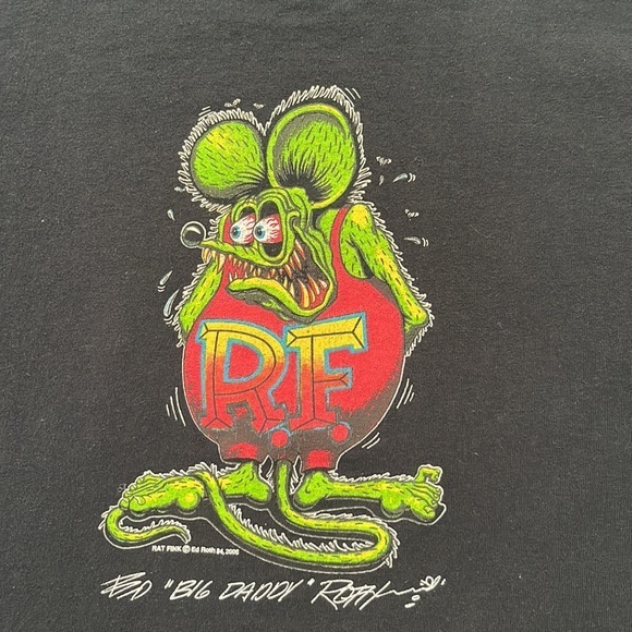 Ed “Big Daddy” Roth RAT FINK Kids XS Black Cotton Short Sleeve Crew Neck Tee - Picture 2 of 8